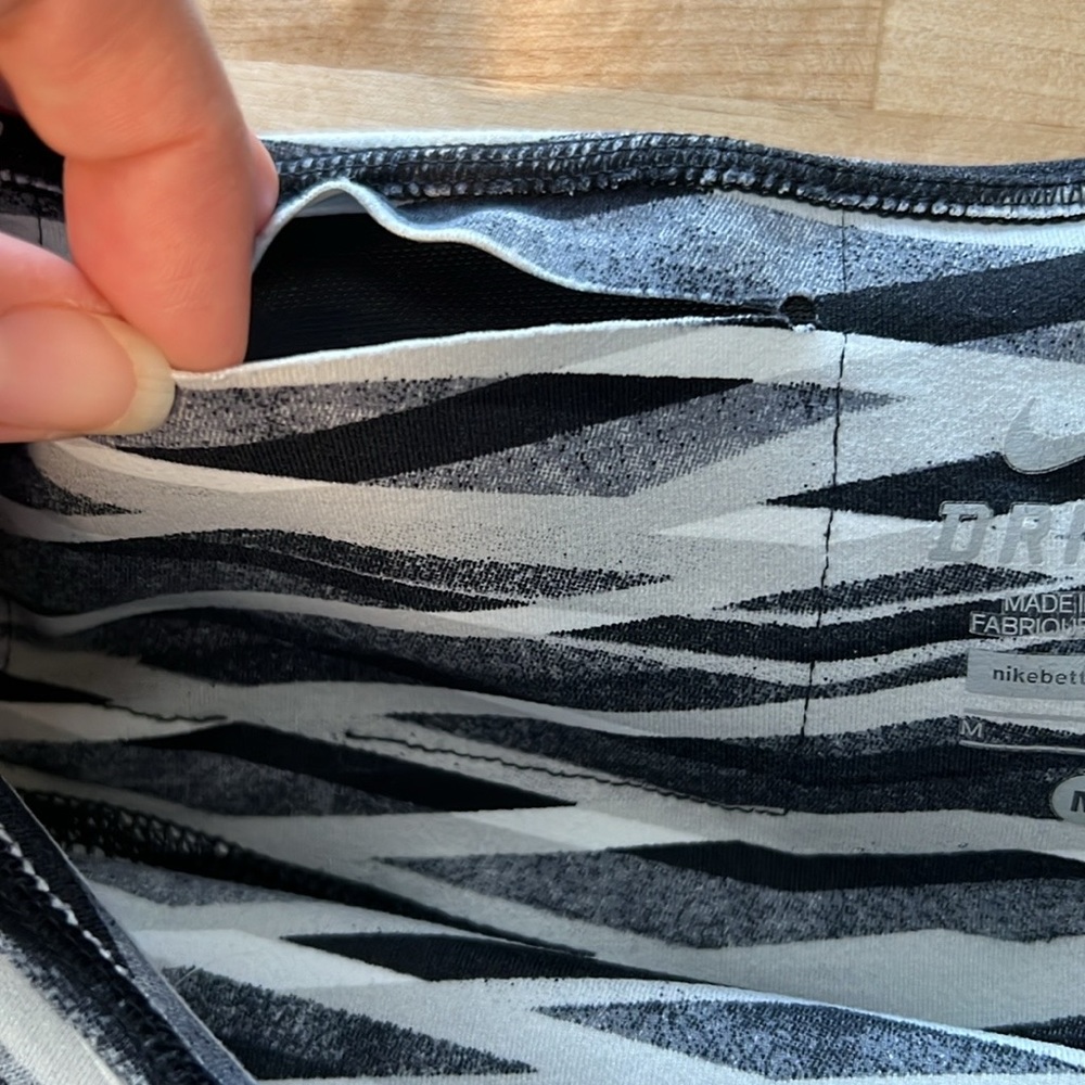 Nike Printed Dri-Fit Run Fast Capri with Hidden Pocket, M - Picture 7 of 10